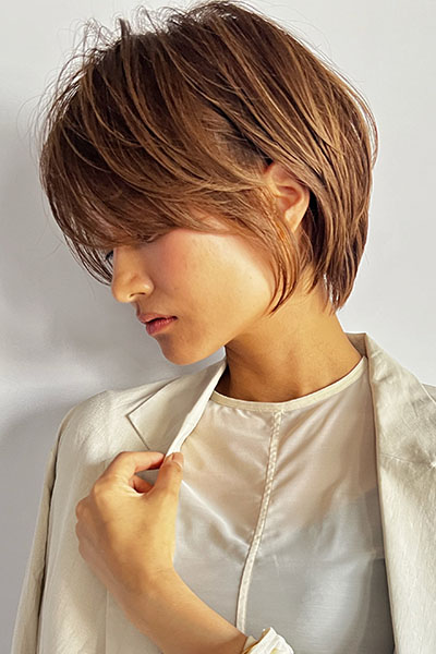 前髪あり大人美人ショートの画像