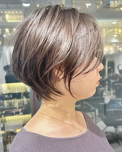 透明感カラー×大人可愛いショートの画像