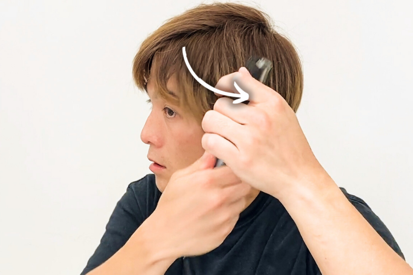 メンズヘアアイロンアップバングHOWTO1