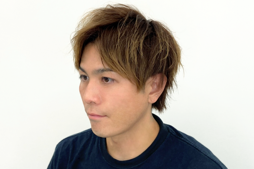 メンズヘアアイロンアップバング完成