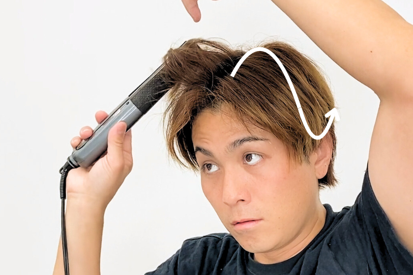 メンズヘアアイロンセンターパートHOWTO