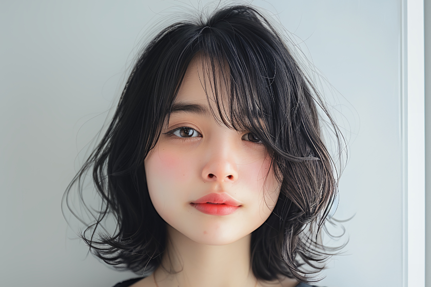 前髪の流し方_くびれボブ