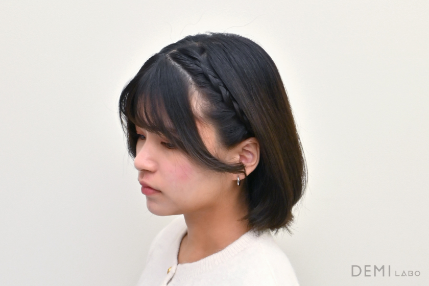 【ボブ】編み込みアレンジの画像