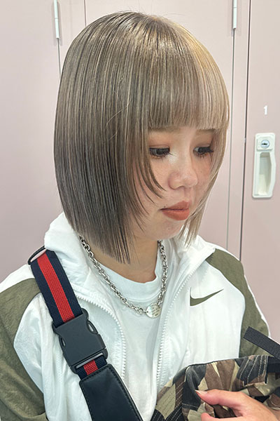 切りっぱなしボブレイヤーの画像
