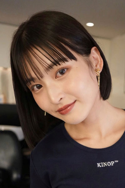 サイドバングのボブの画像