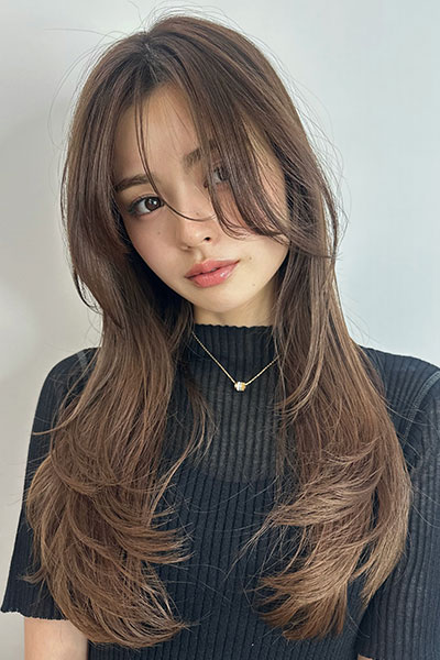 ロングレイヤー × 韓国風カットの画像