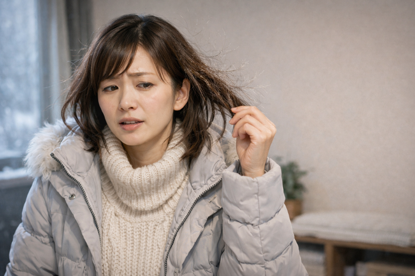 冬の静電気は髪にダメージを与えるって本当？毛髪科学視点で教える原因と効果的な改善策！ の写真