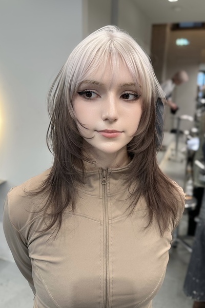 ハッシュカット×デザインカラーの画像