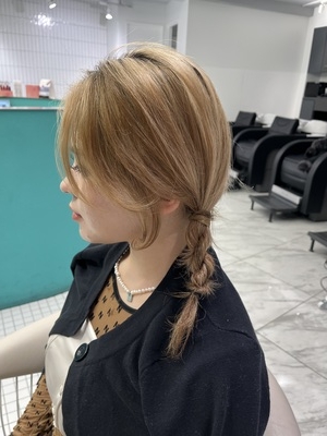 編みおろし×ロープ編みの画像