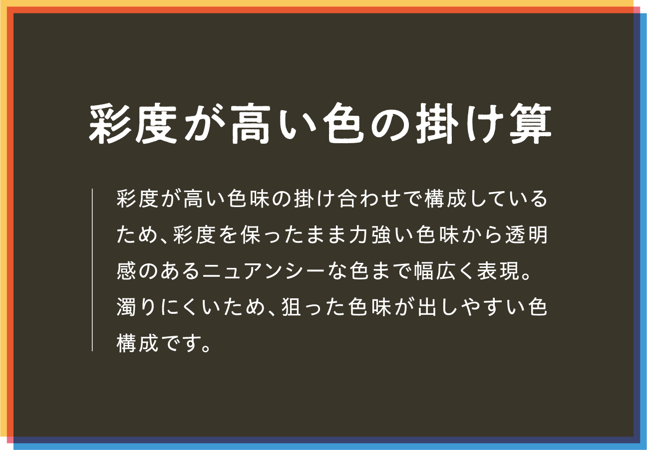 彩度が高い色の掛け算